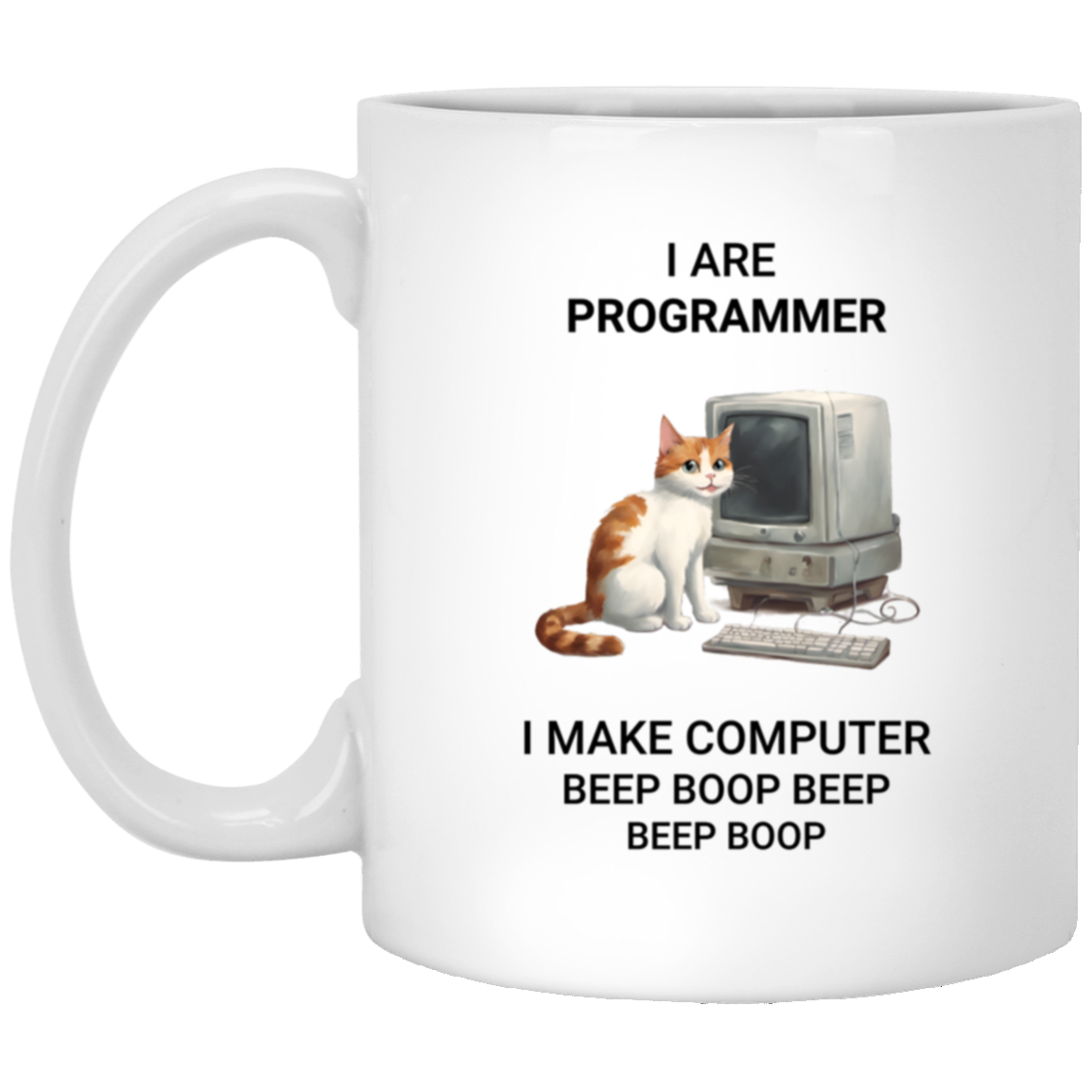 Cat Programmer 11 oz. White Mug